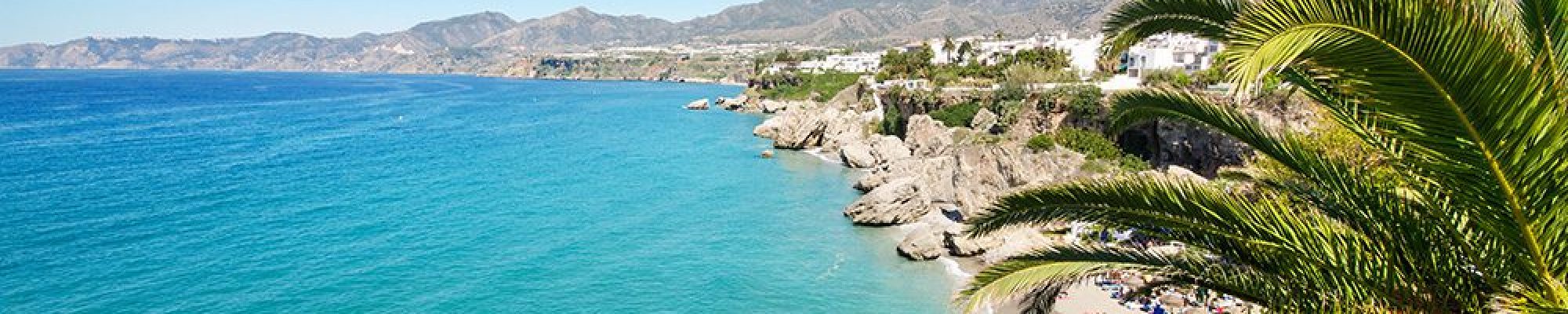 Nerja beach, famous touristic town in costa del sol, Málaga, Andalusia, Spain.